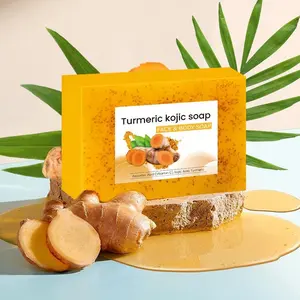 Natural Turmeric Curcumin Skincare Soap, Deep Cleansing Moisturizing Bath Soap, Brighten Dark Spots Improve Skin Tone, Gentle Non-Irritating Handmade Soap