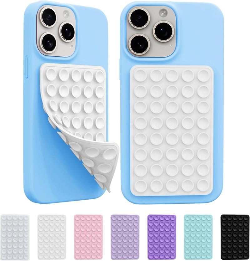 2 Pack Silicone Octo Cup Buddy Sticky Grip Holder for Cellphone, Silicone Suction Cup Phone Case Mount Double Sided, Hands-Free Phone Accessories Strong Grip Holder for Selfie and Video (White)