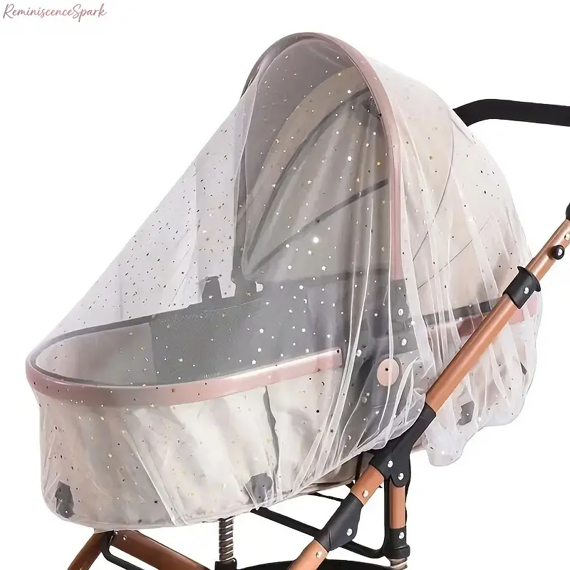 1pc & 2-Pack Full Coverage Stroller Mosquito Net, Breathable Fine Mesh Polyester Stroller Cover, Secure Bug Barrier For Infant Carriages, Lightweight Durable Baby Accessory, Perfect For Outdoor Strolls, Summer Outings And Daily Outside Walks