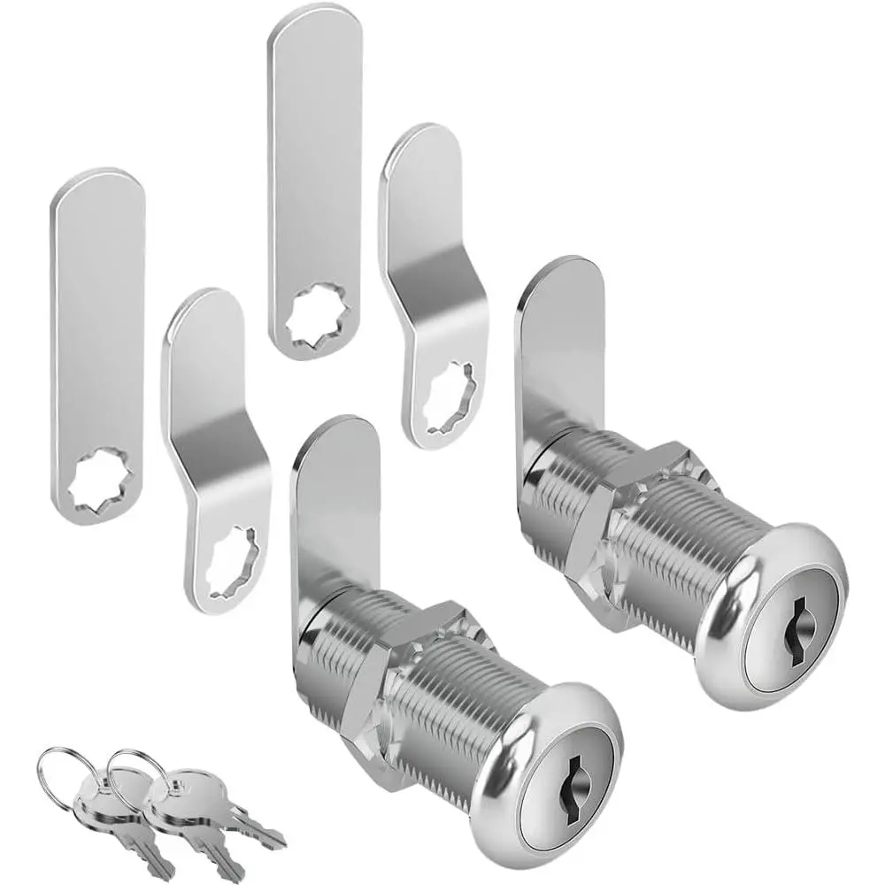 Cabinet Locks with , Keyed Alike Cam Lock, /8'' Long, Secure Files Drawers Mailbox RV Storage Tool Box Thick Drawer  Set, Zinc Alloy (6 Pack, /8 Inch)