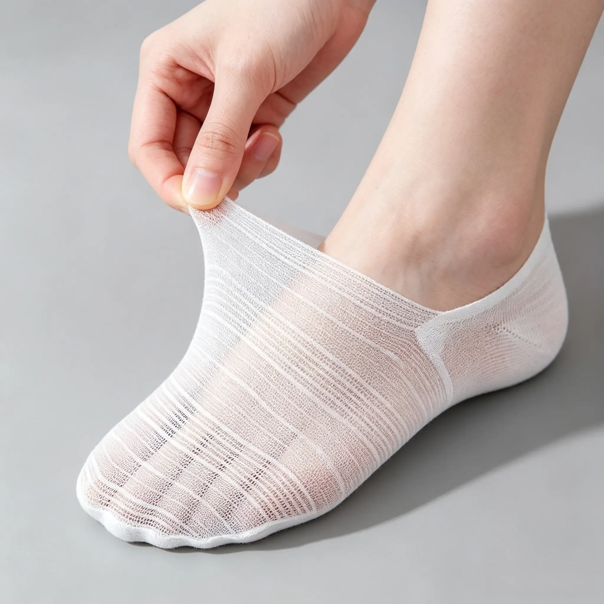 5‑Pack Unisex Ice Silk No‑Show Invisible Socks, Breathable Ultra Low Cut Non‑Slip Shoe Liner Socks, Foot Liners for Boat Shoes Men Women Girls Daily Wear