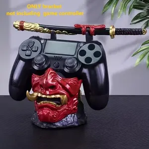 New Halloween Resin Statue Set, Two-Piece Ghost Swordsman, Ghost Warrior Ornament, Ps4 Wireless Controller Holder, Phone Stand, Decorative Accessories