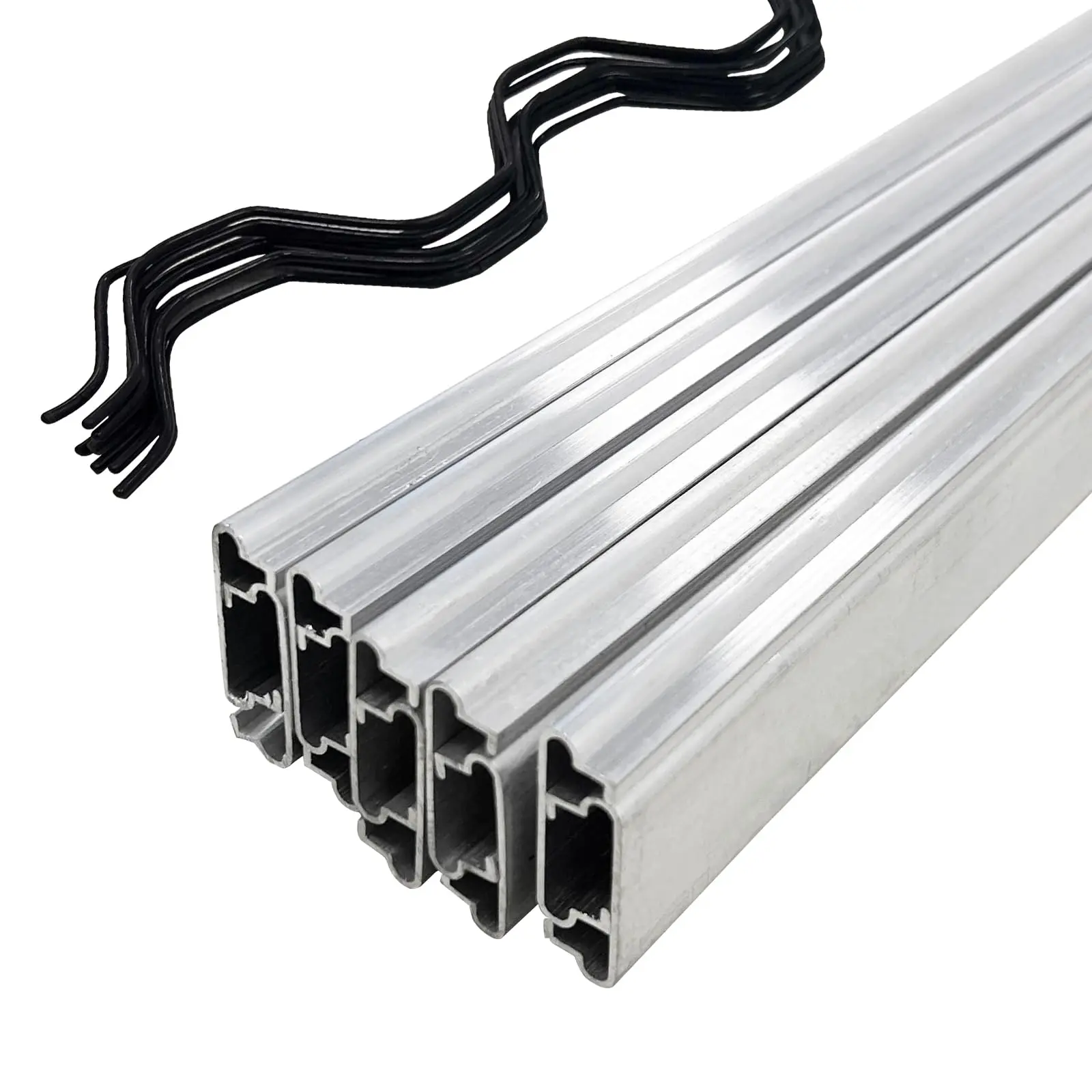 Garvee 10-Pack Greenhouse Wiggle Wire & Lock Channel Kit (6.6ft) - PVC-Coated Spring Wire with Aluminum Track for Plastic Film, Garden Greenhouse Repair Hardware & Insulation Accessories