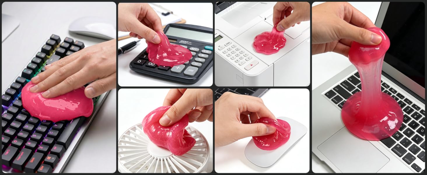 2Pack Cleaning Gel Car Putty Car Clean Putty Gel Auto Tools Car Interior Cleaner Car Cleaner Car Cleaning Slime Car Assecories Keyboard Cleaner Rose (320g/11.2oz) : Automotive