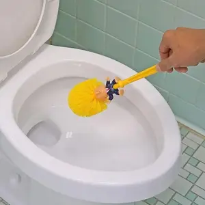 1PC Toilet Brush Cleaner, Funny Toilet Scubber, Make Toilet Great Again, Commander in Crap Cleaning Scrubber Home Goods,home essential, Unique Design for Bathroom Use，Includes a base