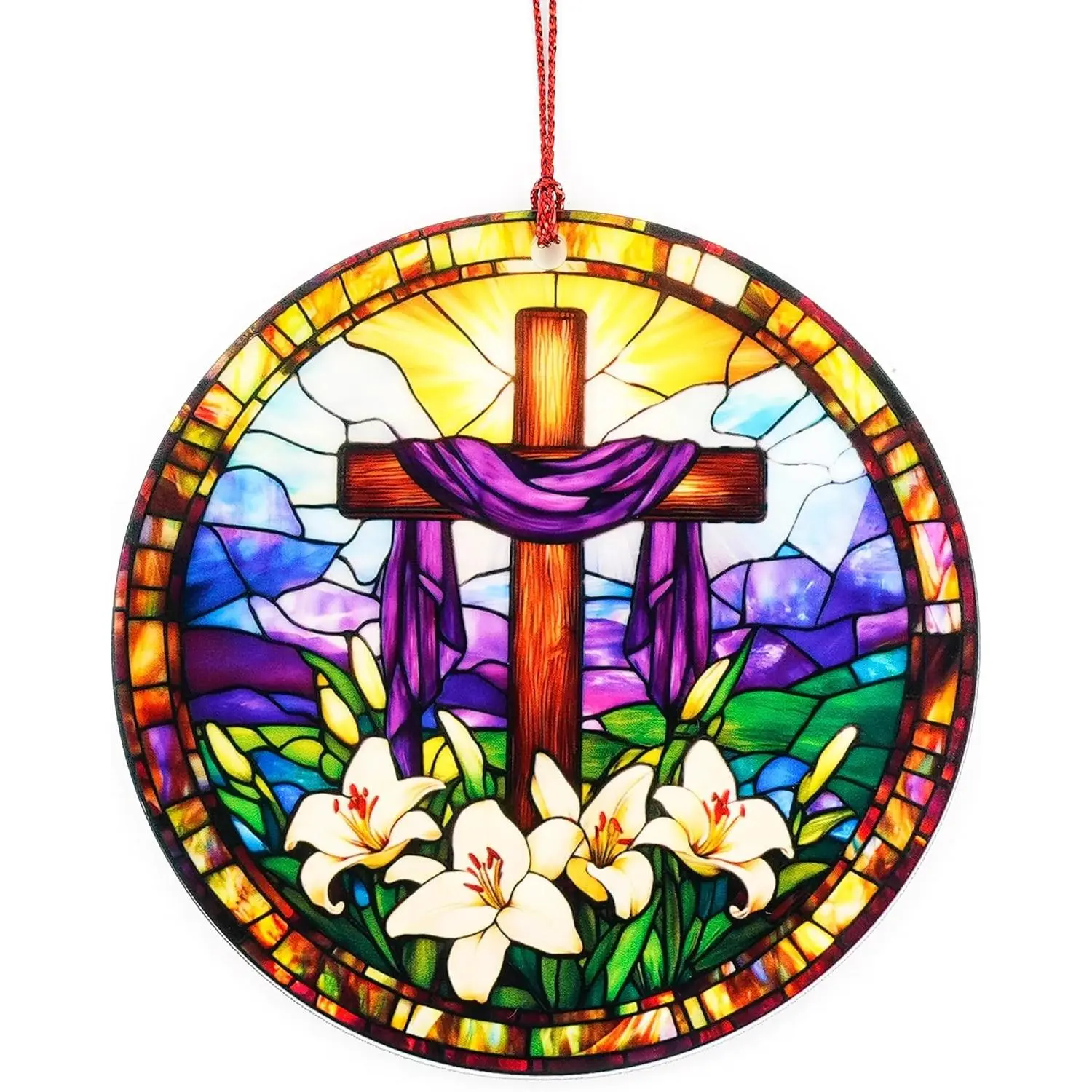 He is Risen Easter Decor – Religious Easter Cross Decoration for Home, Catholic Gifts, Christian Religious Decorations, Easter Basket Stuffers and Small Tree Ornament