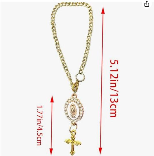 Retro cross with diamond inlay pendant for car steering wheel protection accessory