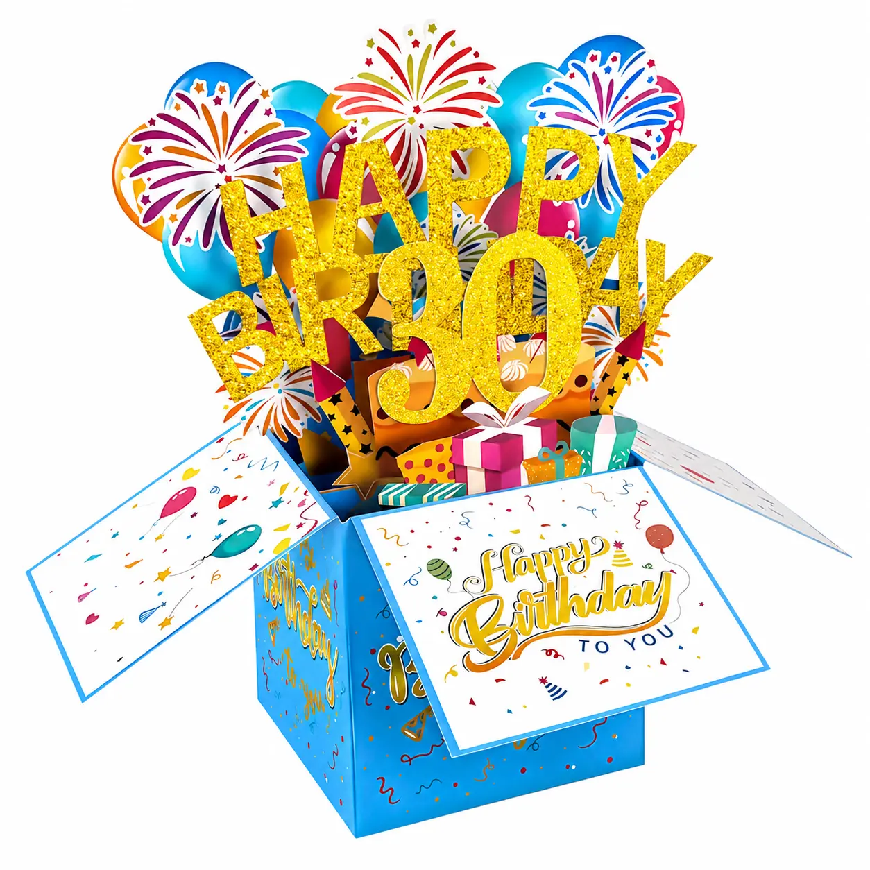 Premium 3D Pop-Up Happy Birthday Greeting Card - Office Stationery with Handcrafted Layered Look, Festive Embellishments, Heart Message - Ideal for Adults, Milestone Birthdays