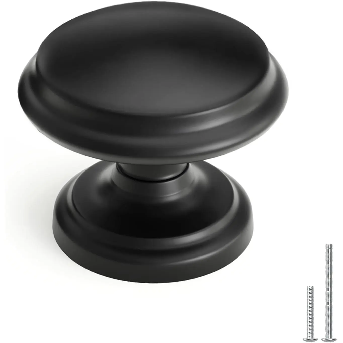 10 Pack Black Cabinet Knobs Round Matte Black Drawer Knobs Kitchen Cabinet Knobs, Zinc Alloy, Easy Installation, Screws Included, Dresser Knobs, Bathroom Cabinet Knobs