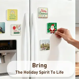 10 Pack 2"x2" Clear Acrylic DIY Fridge Magnets Set with Adhesive Backing – Square Magnetic Photo Frames for Crafts, Kitchen, Classroom, Party & Office Decoration