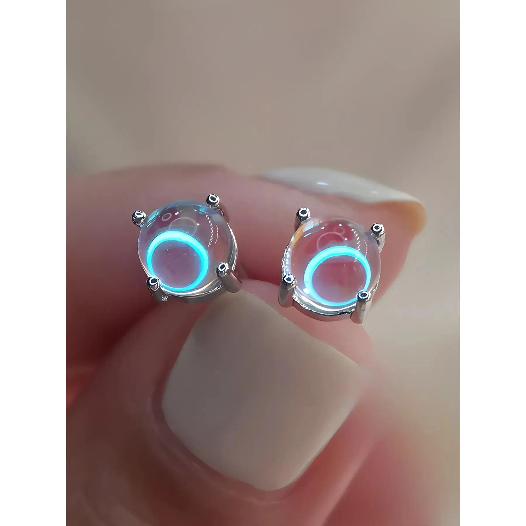 Square Moonstone Stud Earrings in 925 Sterling Silver for Women, Simple Hypoallergenic Jewelry for Daily Wear and Womens Gifts, Plain, Those With Sensitivities, Casual, Female, Nickel-Free, Adults, No Warning Applicable