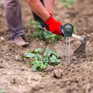 3-in-1 soil moisture meter for gardening, with a pH test light sensor, a professional soil fertility tester, easy to read, suitable for home and lawn use.
