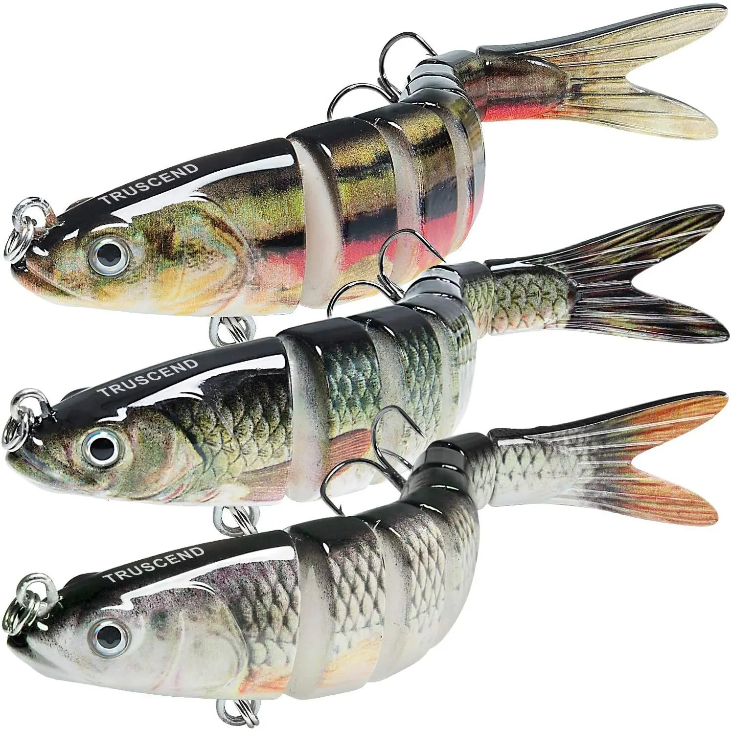 Hooks, Magic Noisy Wiggling and Vibrating Actions  More Bites, Lifelike Fishing Lures  Bass Trout Walleye Crappie, Strongest Dyneema Fiber Jointed Swimbaits