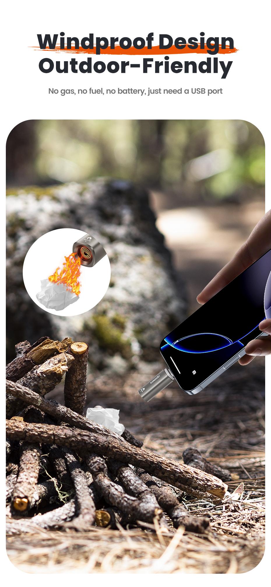 Toocki TG13/14 Type-C Mini Electric Lighter Plug&Play Blow to Light Mobile Cigarette Lighter Flameless Windproof Fast Ignition