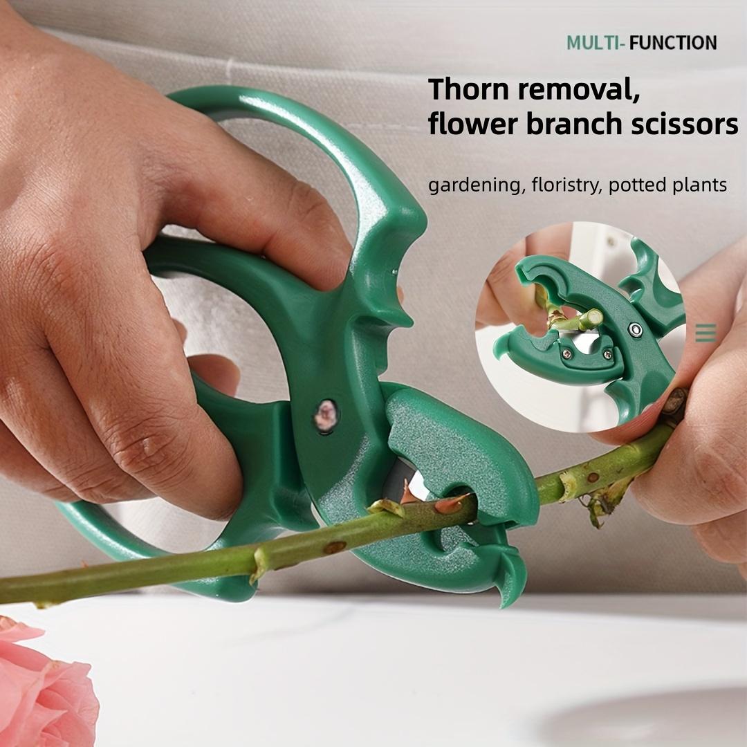 1PC, floral scissors, 2-in-1 flower branch pruning scissors, stainless steel gardening scissors, rose thorn removal scissors, scissors suitable for flower shops