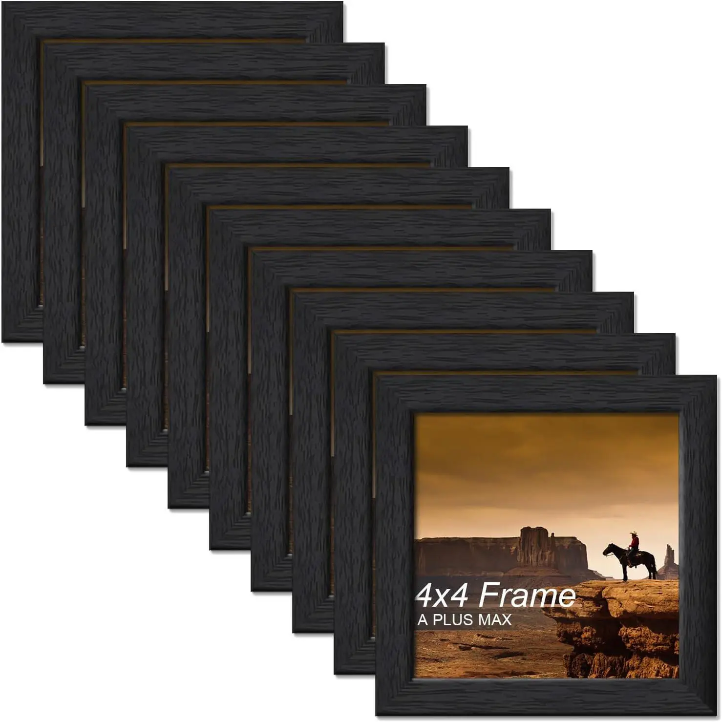 5x7 Picture Frames Set of 10, Black Light-Weight Photo Frames, Tabletop & Wall Mount Display for Home Decor