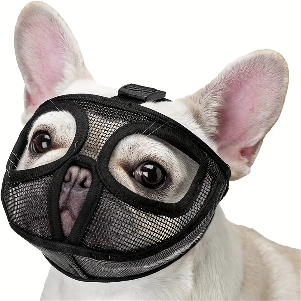 Adjustable Dog Muzzles, Breathable Nylon And Plastic Pet Masks, Suitable for Medium And Small-Sized Dog Breeds, Anti-Bite And Dirt-Resistant Head Covers, Suitable for Bulldogs, Pugs And Other Aggressive Chewers, Small Dog Muzzles