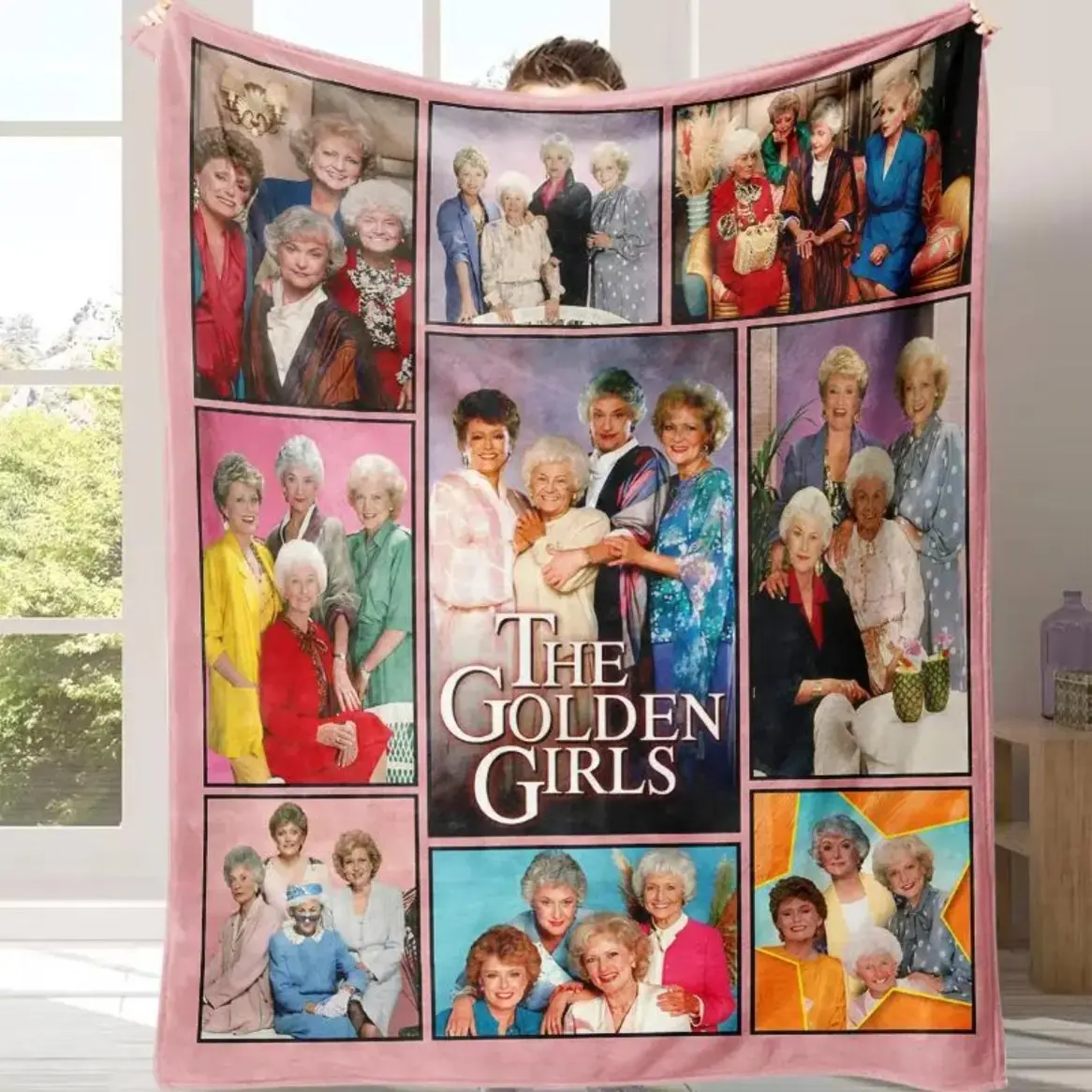 The Golden Girls Flannel Plush Warm Lap Throw Blanket - Blanche Sophia Dorothy Rose Stay Golden, Retro Whimsical Home Room Decor, Gift for Women, Retro American Sitcom Blanket for Home Couch, Christmas Birthday Gift