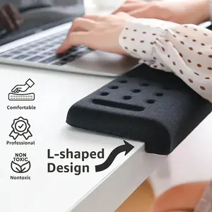 1Pc L-shaped desk mat with non-slip foam base and ergonomic wrist&forearm support–large comfortable wrist rest for computer work, typing and drawing, durable for home office desks