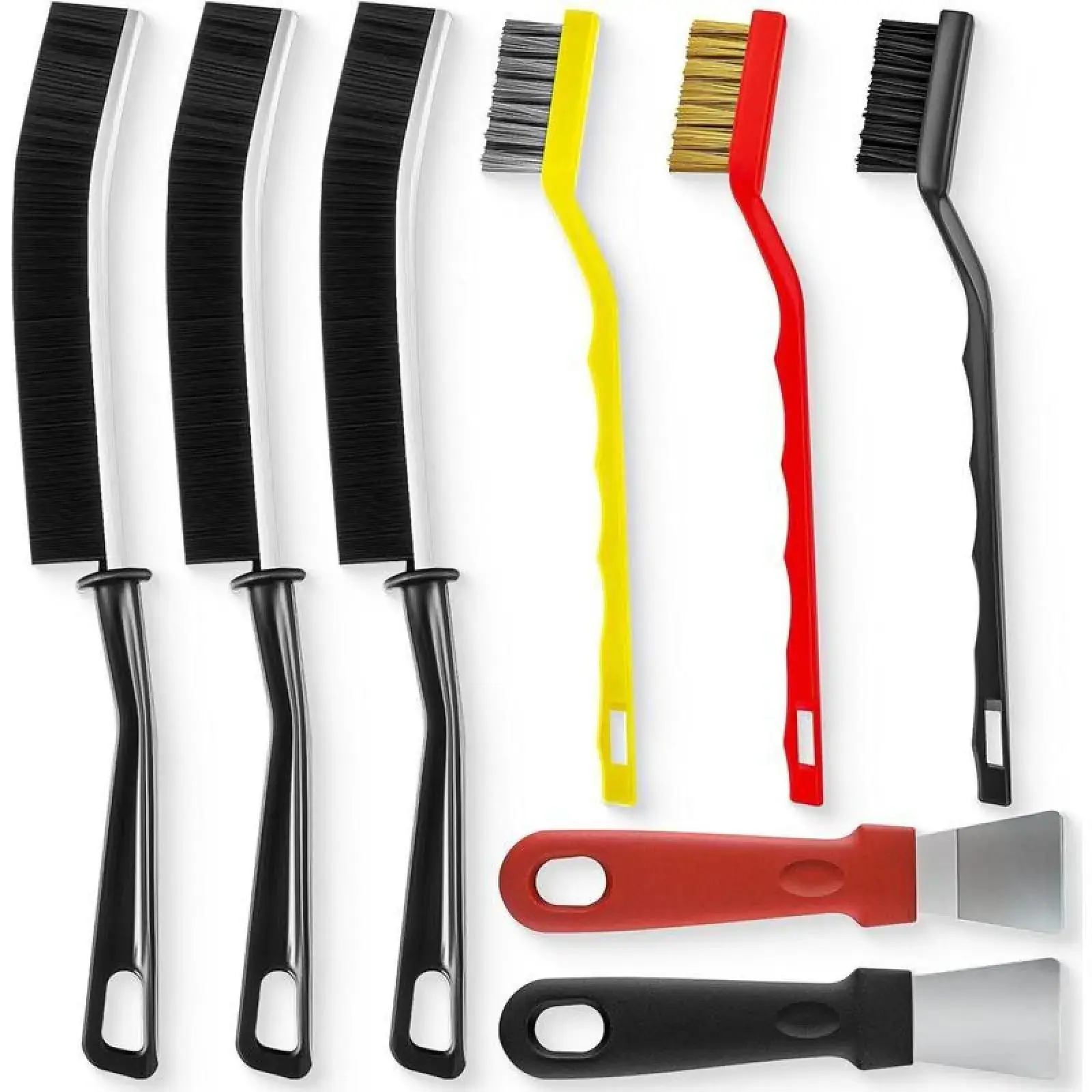 8 Pcs Cleaning Kitchen Cleaning Brush Set Multifunctional Gap Cleaning Brush 3-in-1 Ergonomic Durable Design for Groove Tiles Windows Faucet