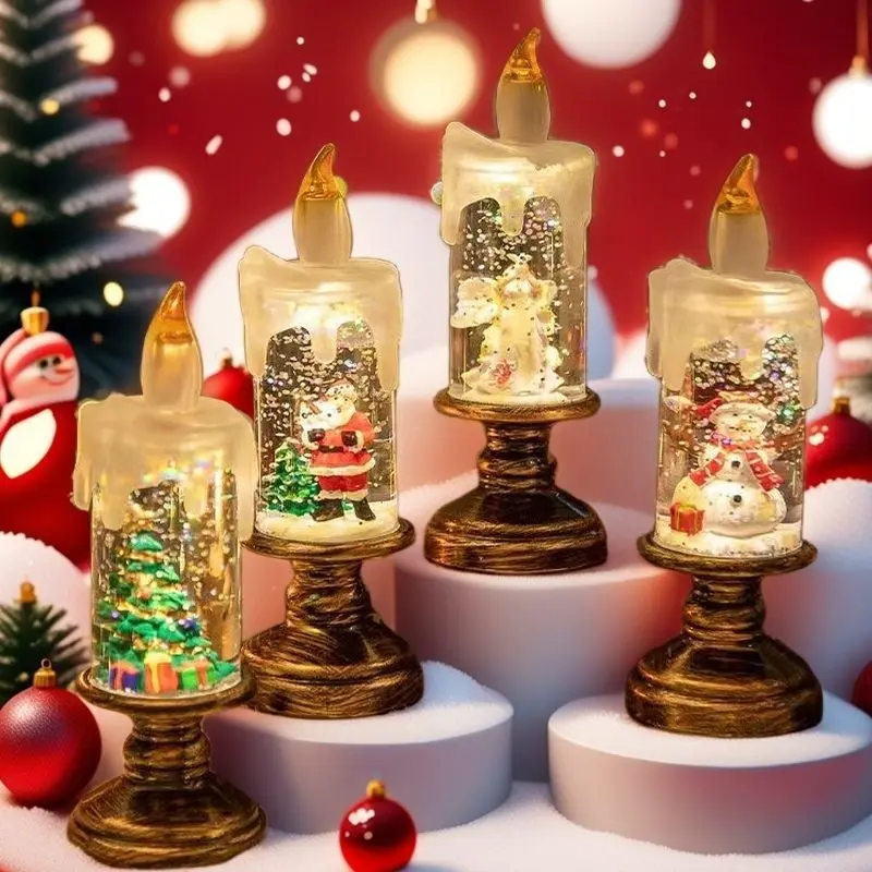 Christmas candle night light tabletop ornament tabletop luminous atmosphere scene arrangement props gift