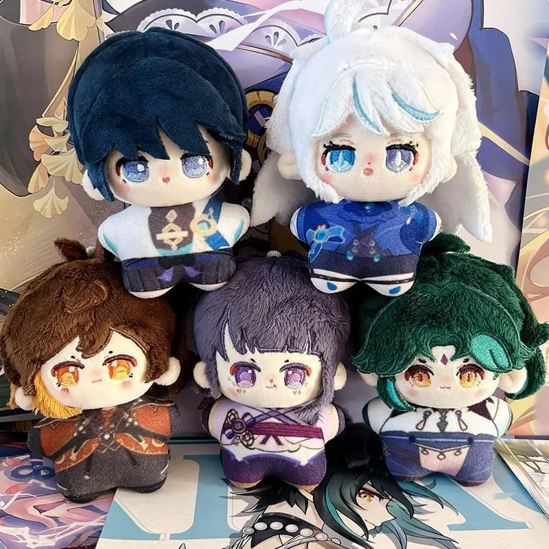 10cm Genshin Impact Plush Pendant Doll Toy Zhong Li, Furina Scattered Soldier, Xiao Soft Starfish Body Plush Fans Birthday Gifts