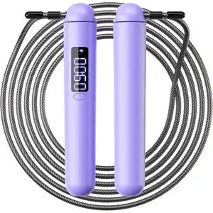 Jump Rope for Women – Calorie Counter That Helps You  | 4 Modes for Beginner to HIIT | Smooth Steel Wire, No , Type-C |  & Cardio Workout