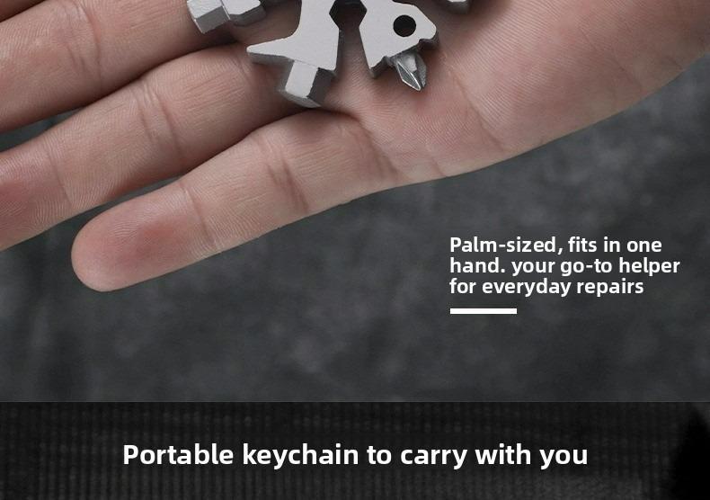 Multi-functional key snowflake wrench, multi-purpose electrician tool, universal portable screwdriver