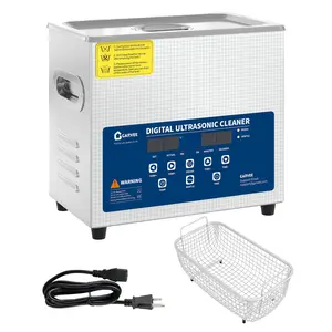 6L Professional Ultrasonic Cleaner, 40kHz Ultrasonic Cleaning Machine with Stainless Steel Basket, Digital Timer & Heater, for Labs, Jewelry, Dentures, Industrial Parts