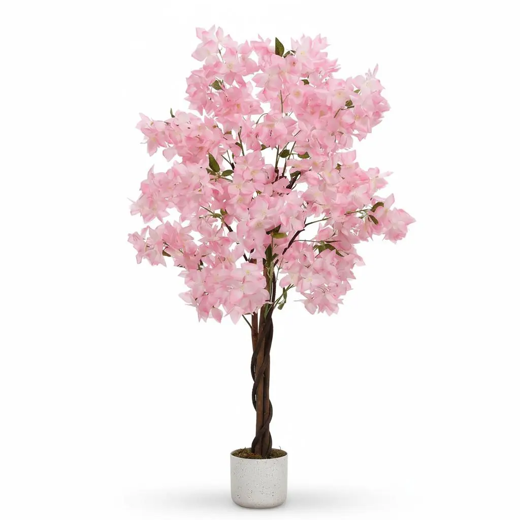 Artificial Cherry Blossom Tree, 5 Ft Realistic Faux Potted Tree with Pink Blooms, Single Decorative Flower Plant for Home and Office/Home Decor/Best Gift Ideas/Christmas Gifts