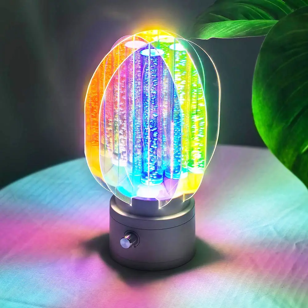 1PC 3D Rotating Aurora Night Light - Dimmable, for a Romantic Starry, Rechargeable 360° Rotating Soft Glow Aurora Projector, Perfect for Bedroom Decor, Gamers, Kids, Teens, Couples, or Night Parties