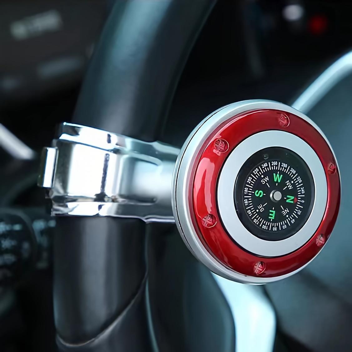 360 °   Rotatable Car Steering Wheel Spinner Knob with Compass, Vehicle Steering Auxiliary Handle for Effortless Driving