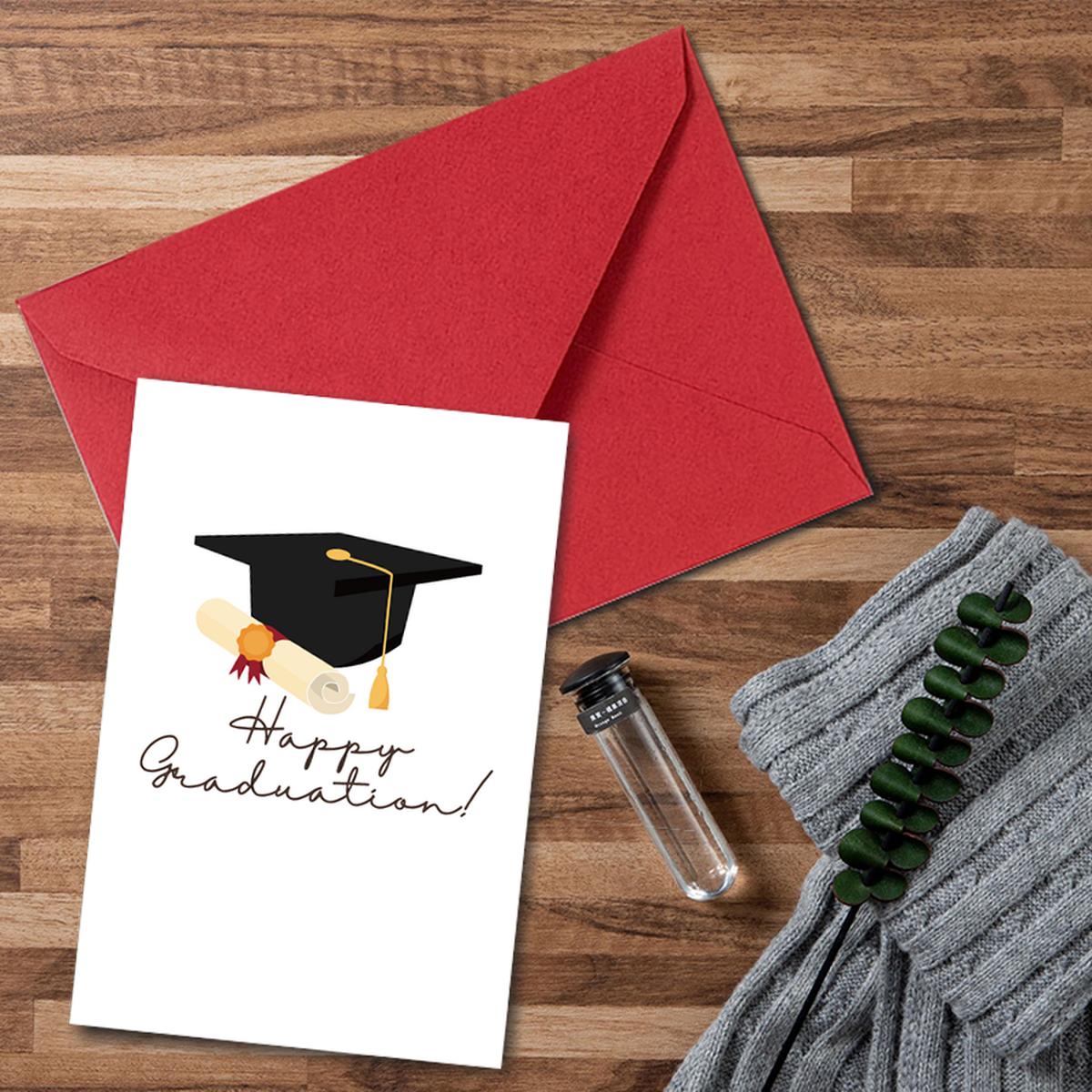 Happy Graduation Card, Graduation Cap & Diploma Design Greeting Card ...