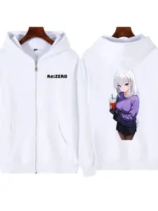 American Re Casual Milk Tea Style Emily Zipper Open Front Coat, Daily Sweater, Loose Fit Hooded Sweatshirt, All Seasons