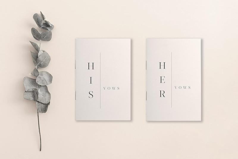 Modern Wedding Vow Books His and Hers - Bride and Wedding Notebook with 28 Pages - 5,9" x 3.9"- Great for Vow Renewal - Bridal Shower Gifts – Booklet - Bonus Time Capsule Love