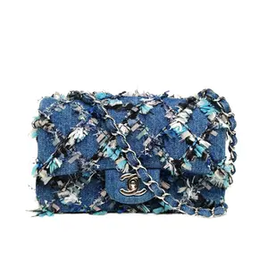 Pre-owned CHANEL CF Flap Bag Large Mini 20cm Blue Denim P226765519