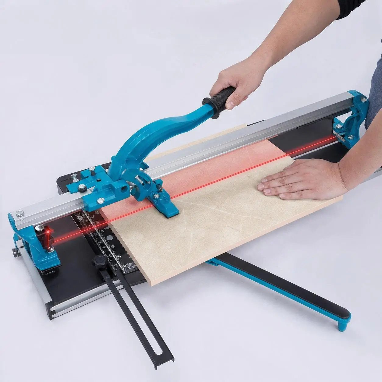 Heavy Duty Manual Tile Cutter – 24 Inch Aluminum Alloy Monorail, Tungsten Carbide Wheel, Laser Guide, Anti-Skid Feet, Fast & Clean Cutting for Porcelain & Ceramic Tiles
