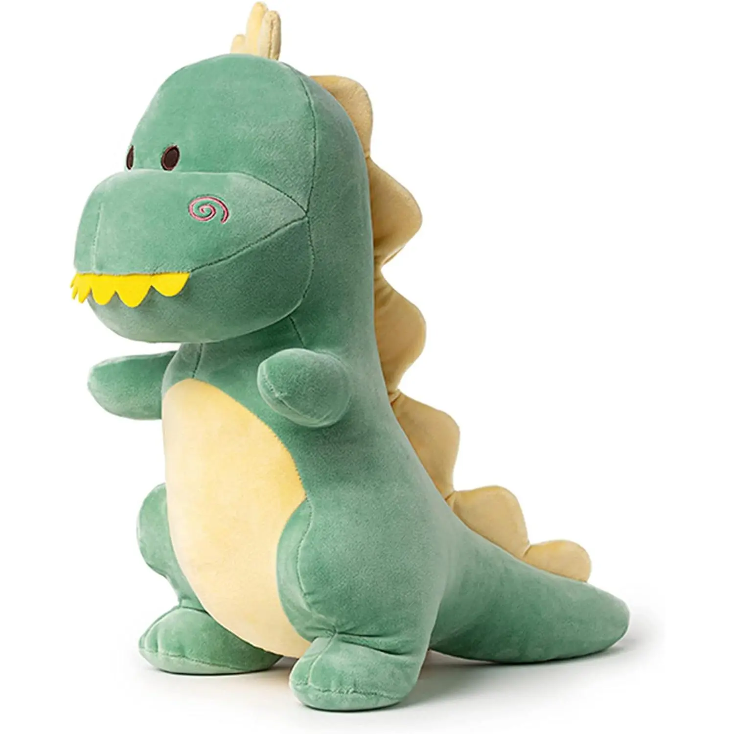 12 In Soft Plush Dinosaur Stuffed Animal with Playful Look - Indoor Furniture Sofa Decor Toy for Kids (Green)