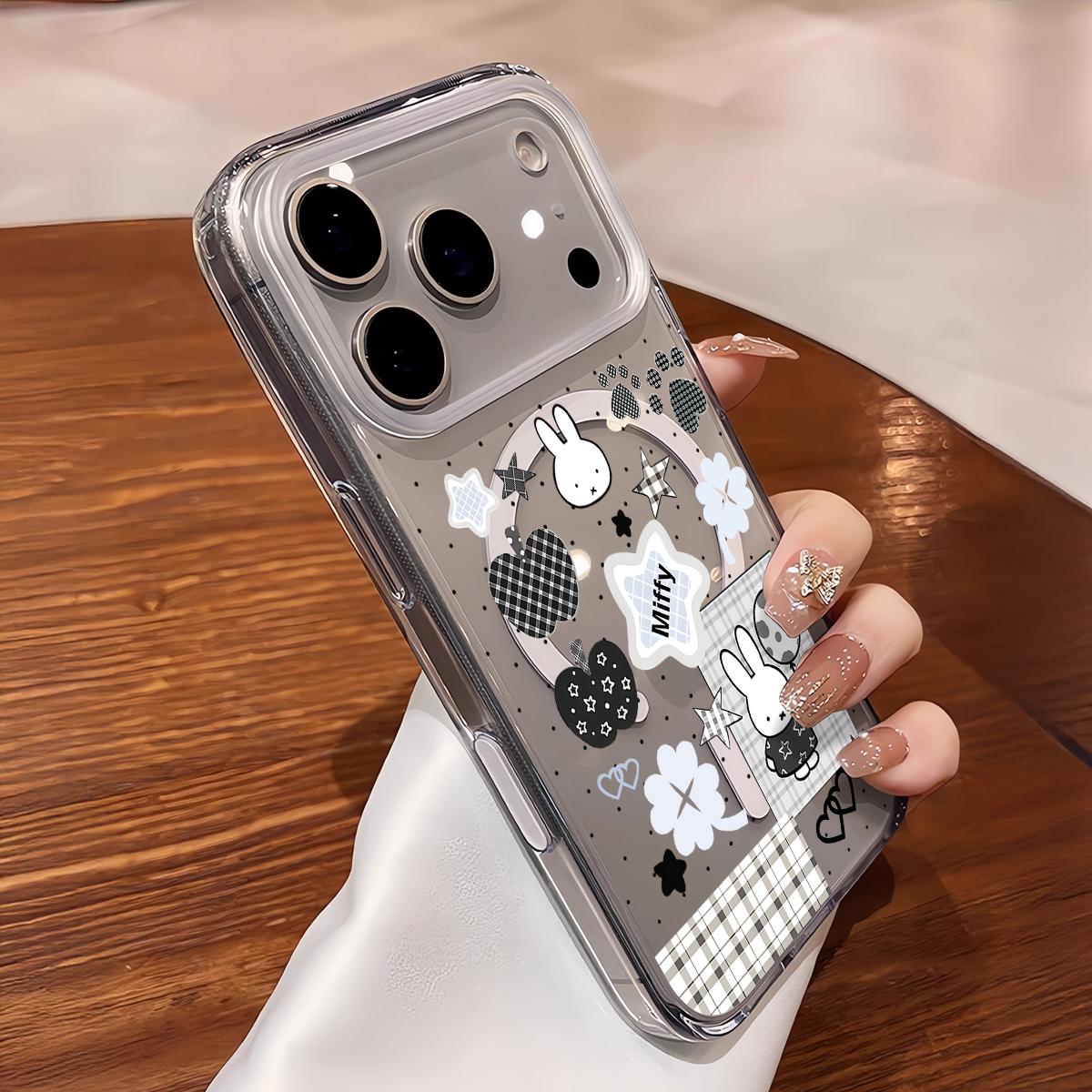 Cartoon Cute Kawaii Miffy Magnetic Clear Compatible with MagSafe Shockproof Protective Phone Case for iPhone 17 16 15 14 13 12 11 Pro Max X XS MAX Air 17e