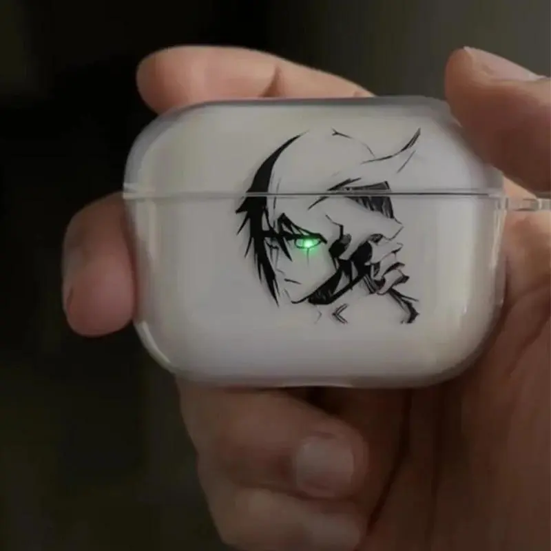 Japan Cool Anime Art Ulquiorra Cifer Transparent TPU Soft Silicone Case, Compatible with AirPods 1, 2, 3, 4 & AirPods Pro 2 Earphones