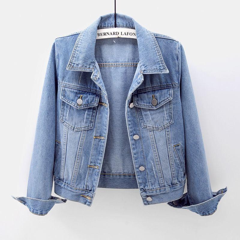 Spring Autumn Women � � s Denim Jacket Long Sleeve Overcoat Loose Denim Coat Button Outwear Jeans Jackets 5XL