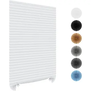 Cordless No Drill Temporary Paper Blinds Self Adhesive Stick On No Tool White Mini Clip On Window Shades for Bedroom Bathroom Kitchen