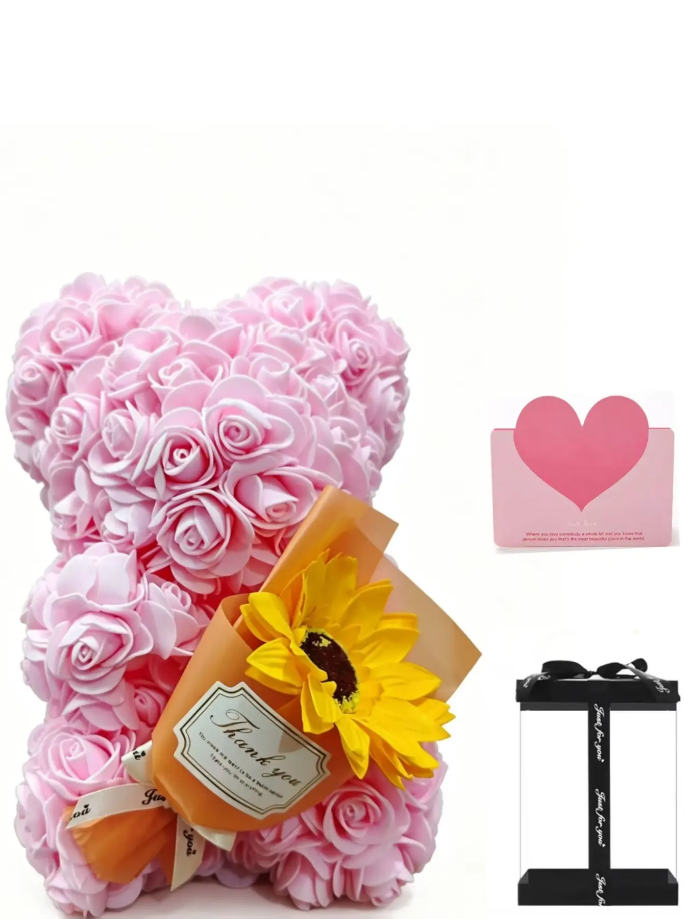 Roses Bear Valentine's Day Gift, Handmade DIY Floral Bouquet Bear, Cute Rose Bear Birthday Present, Perfect Romantic Gesture, Flower Design