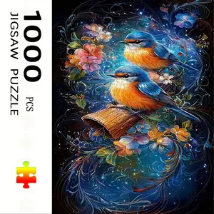 1000 Piece Bird Theme Puzzle, Large Adult Family Interactive Toy, DIY Home Decor, Holiday Scene, Mixed Colors, Perfect Gift, Durable Puzzle