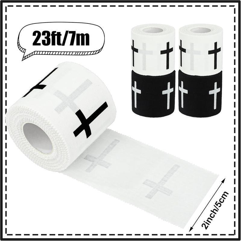 Cross Tape Christian Athletic Tape Sports Wrap 2in x 23ft Jesus Cotton Wrist Wrap for Soccer Football Baseball Gymnastics Boxing Christian Church Gifts