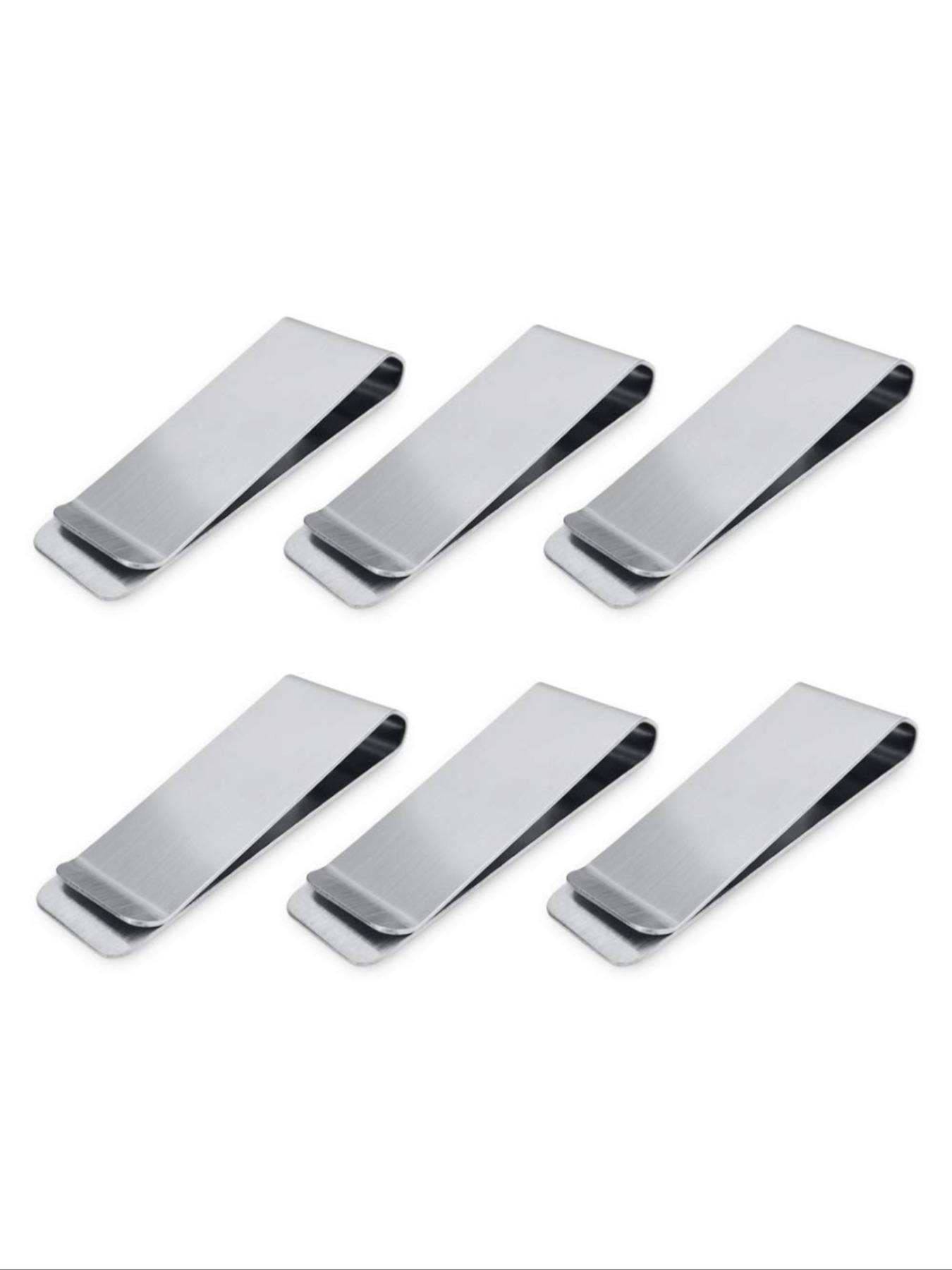 Simple Metal Money Clip for Cash and Credit Cards (1/3/6/12pcs), Fashion Money Holder, Stainless Steel Card Holder for Travel & Business, Casual Versatile Card Holder for Men, Office Desk Accessories
