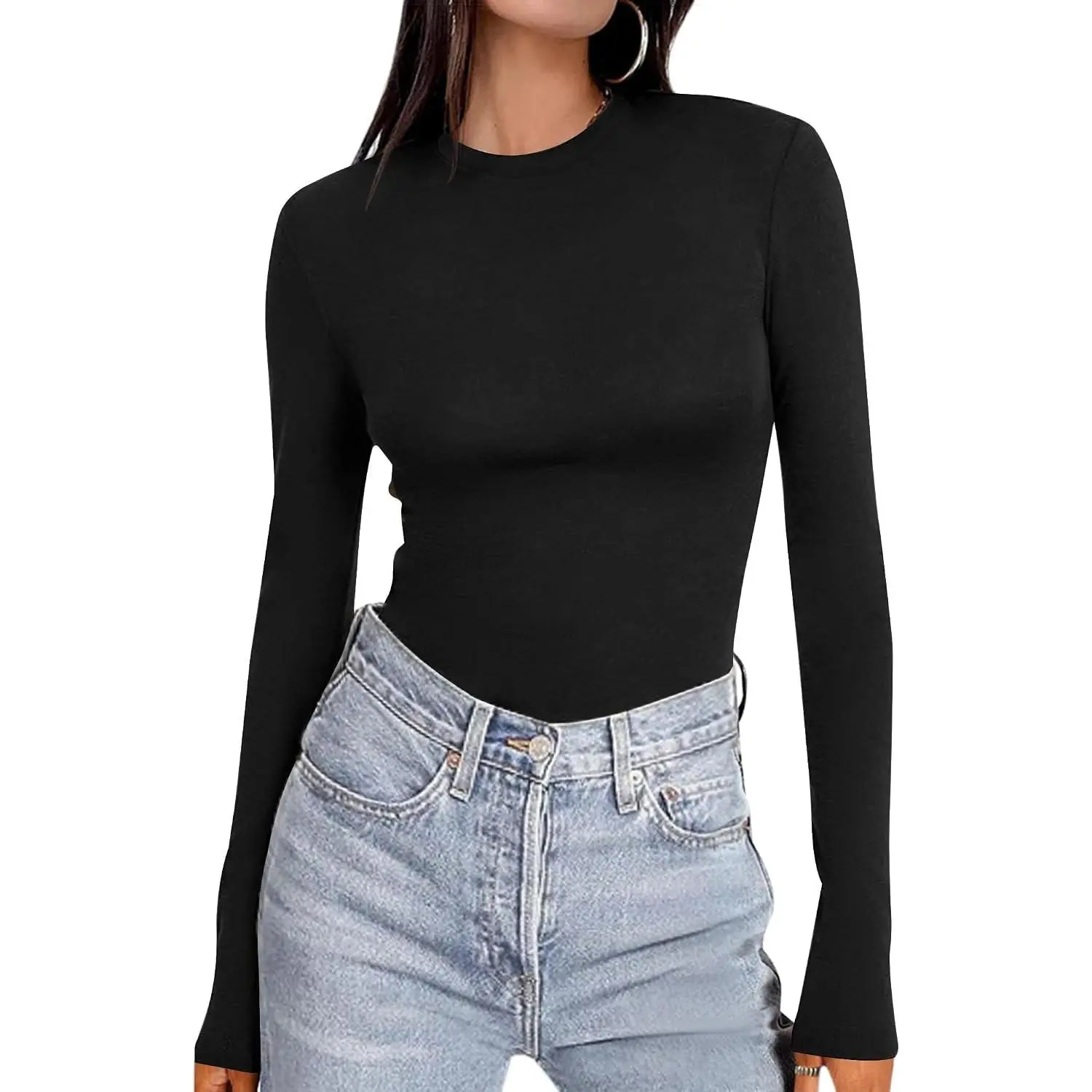Women's Long Sleeve Shirts Tight Fitted Tops Thermal Underscrubs, Super Stretchy Lightweight Basic Y2K Tops, Compression Undershirts Base Layer Crewneck Going Out Tees, Fall Fashion 2026Gift