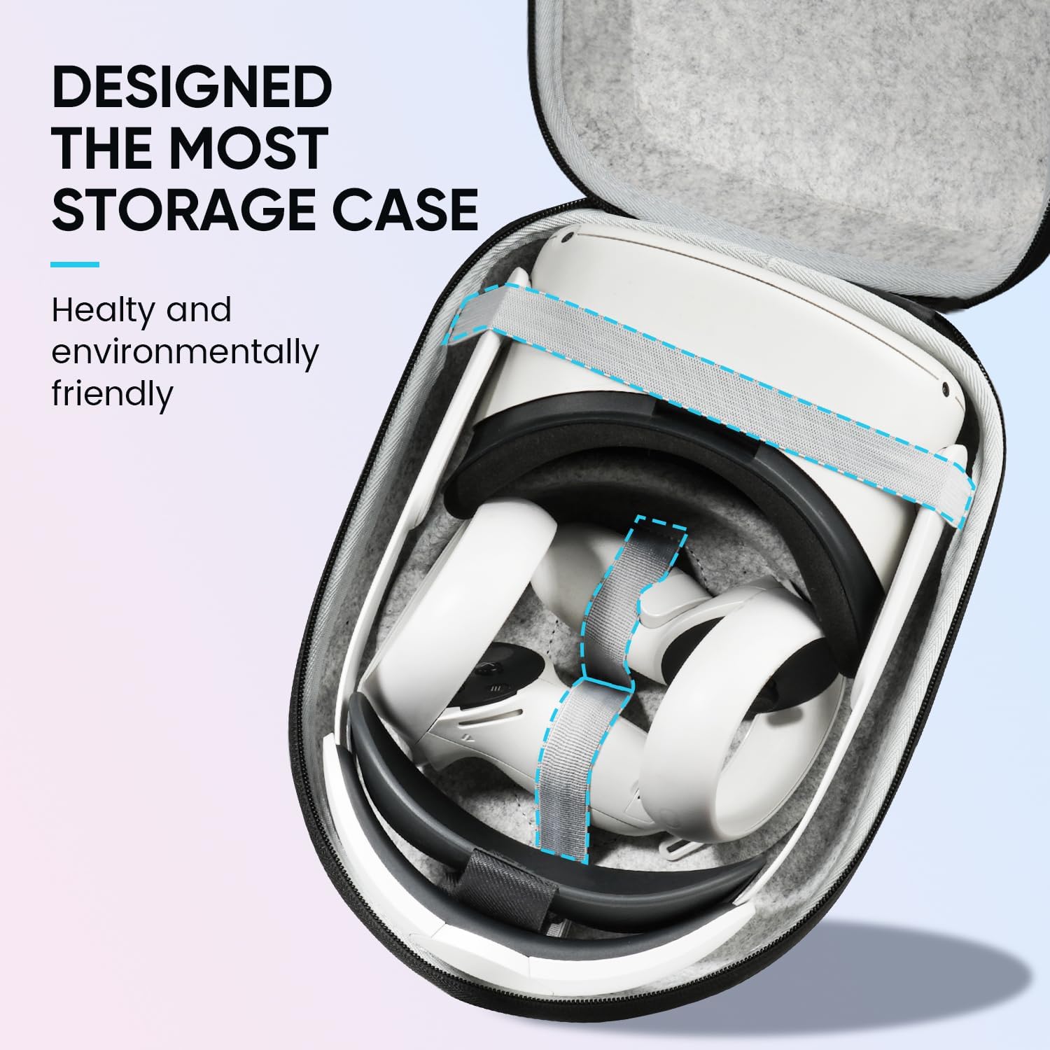 SUNDAY MIRTH Carrying Case Compatible with Oculus Meta Quest 3S/Quest 3/Quest 2,  Vision Pro VR Headsets   Strap and Controller Accessories, Hard Shell Bag for Travel and Storage