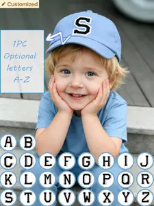 1PC Toddler Children 26 Letter Baseball Cap Craft Letter Design Style Baby Girls Snapback Sun Hat Suitable For Outdoor Activities And Daily Wear, Sun Protection Fits Ages 1-3Y