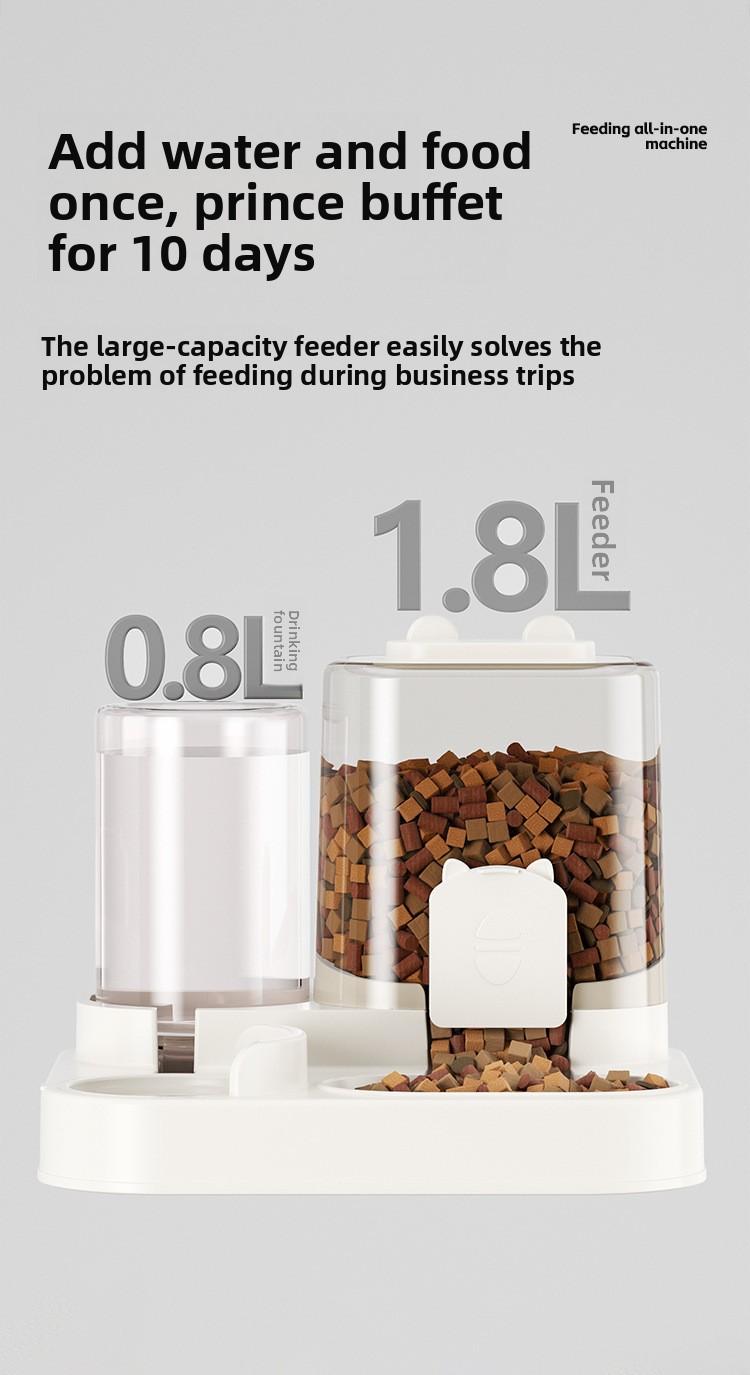2-in-1 Pet Feeder Water Dispenser for Cats Dogs Dry Wet Separation Automatic Food Water Bowl Dual Use Pet Supplies